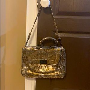 Rebecca Minkoff gold and olive “alligator”